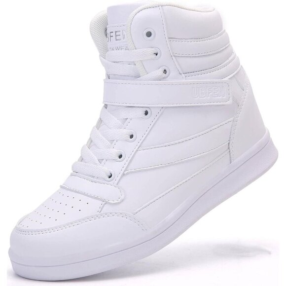 🆕 Brand Women's White Hidden Wedge High Top Sneakers Boots 5.5cm Casual Sport - Picture 7 of 9